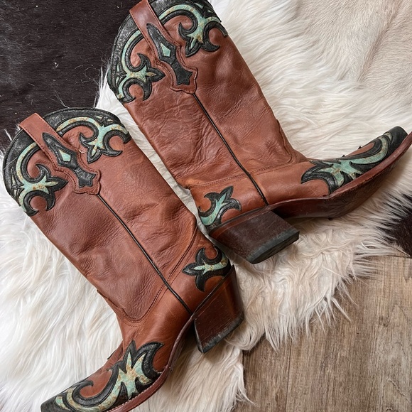 Tony Lama Cowgirl western leather boots size 7 - Picture 3 of 10